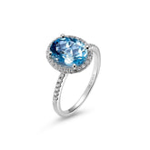 Blue Topaz & Diamond Ring - Dracakis Jewellers